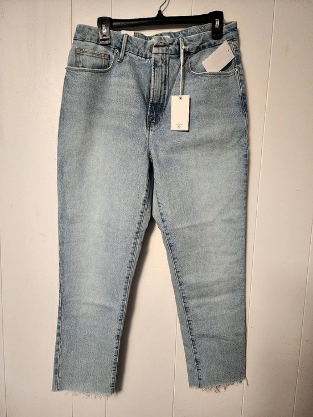 Good American Good Legs Cropped Straight Leg Jeans in Blue Size 8 (29) NWT